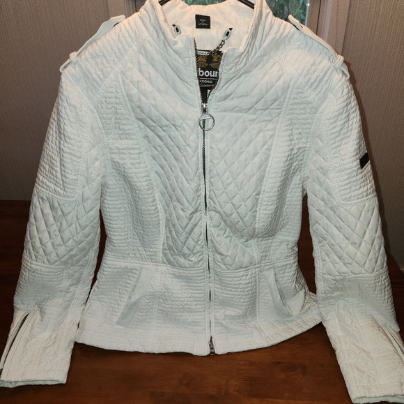 Barbour International Folco Extractor Quilted Jacket White 14 Bikercore - Picture 5 of 13